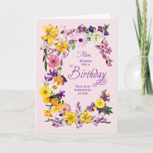 Cartão Mãe Aniversário Flower Frame Assorted Garden Blo
