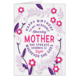 Cartão Mãe Aniversário Minha Mãe Incrivelmente Incrível