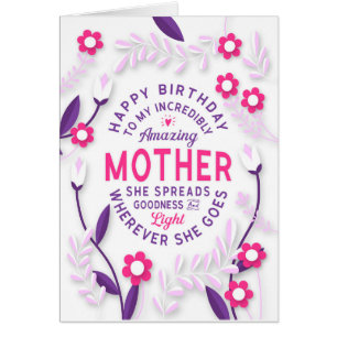 Cartão Mãe Aniversário Minha Mãe Incrivelmente Incrível