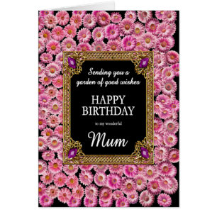 Cartão Mãe Aniversário Rosa Daisies