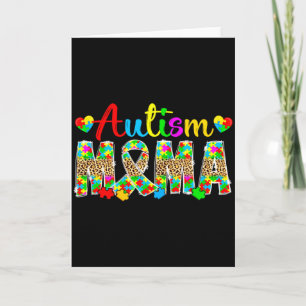 Cartão Mãe Autismo Leopardo Mês de Conscientização do Aut
