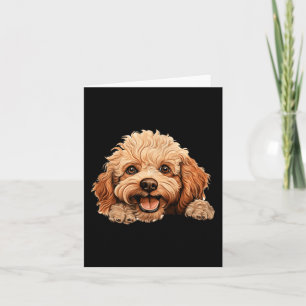 Cartão Mãe Cachorro Poodle Brinquedo Pai Espiando Cachorr