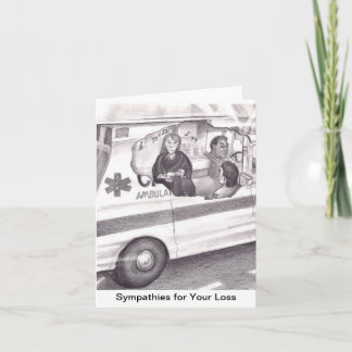 Cartão Mãe chorando em Ambulância cantando um "Tchau" par