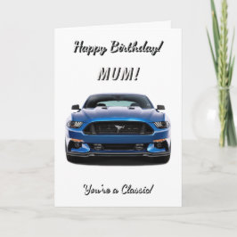 Cartão Mãe clássica azul você é um aniversário branco clá