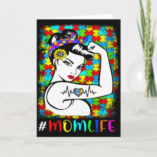 Cartão Mãe Consciente do Autismo Vida Guerreira Mãe Autis