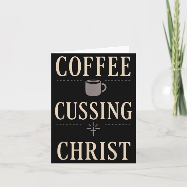 Cartão Mãe Cristã Fé Humor Abençoado Defeitos Café E (Frente)