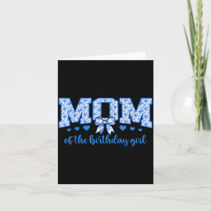Cartão Mãe da Menina do Aniversário Floral Azul Chinoiser