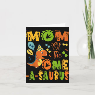 Cartão Mãe Da Parte Do Dinossauro primeiro aniversario De