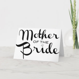 Cartão Mãe de Bride - Script Retro Preto em Branco
