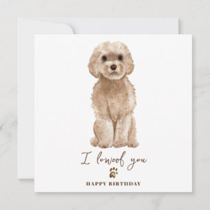 Cartão Mãe de cachorro Cavapoo Bege Aniversário de animai