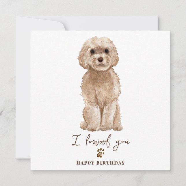 Cartão Mãe de cachorro Cavapoo Bege Aniversário de animai (Frente)