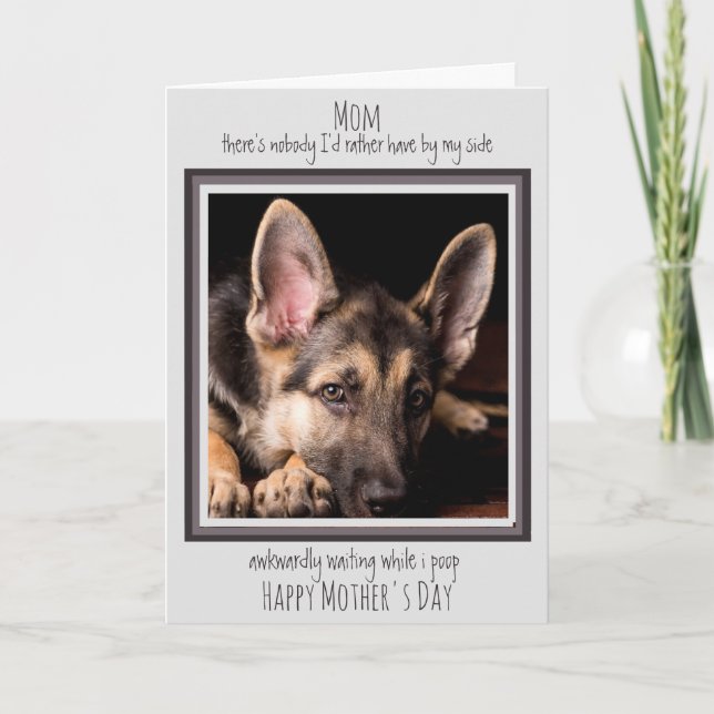 Cartão Mãe de Cachorro Divertida Feliz Dia das Mães Cocô  (Frente)