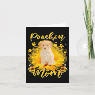 Cartão Mãe de Cachorro Poochon Com Patinhas de Cachorro d