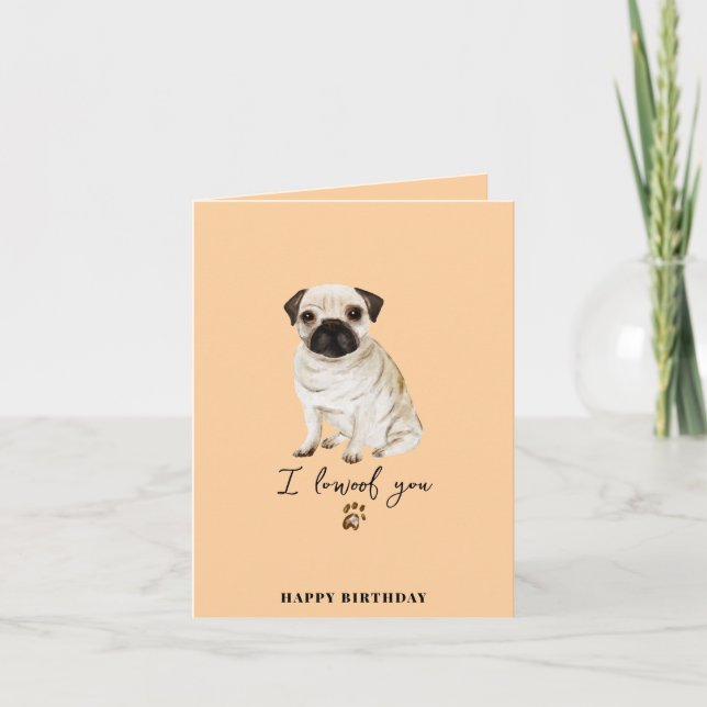 Cartão Mãe de cachorro Pug Pets Aniversário (Frente)