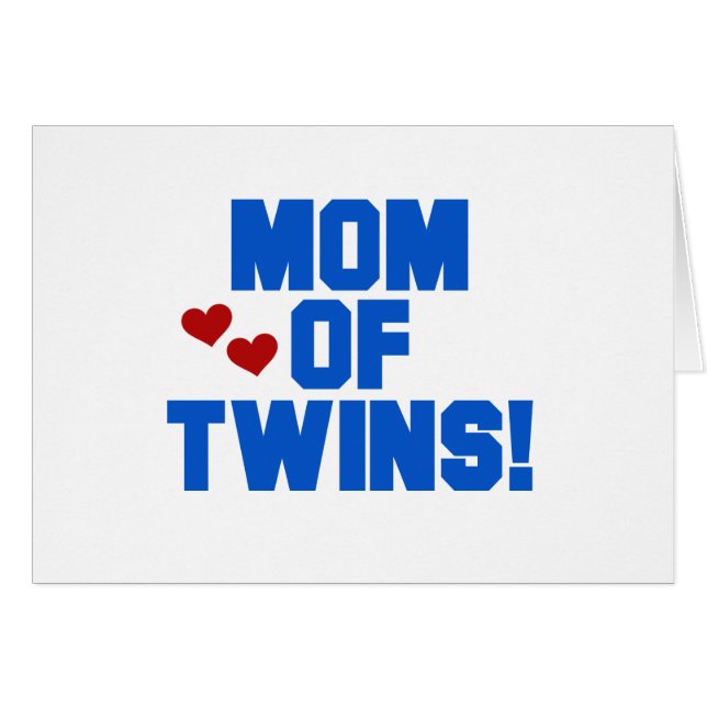 Cartão Mãe de Camisetas de texto e presentes de Twins Azu (Frente Horizontal)