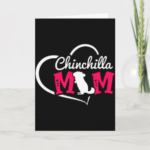 Cartão Mãe de chinchila fofa coração de chinchila Fofa ch