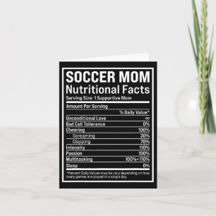 Cartão Mãe de Futebol Mãe Fatos Nutricionais Engraçado Di