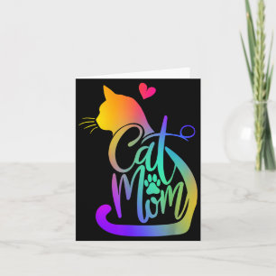 Cartão Mãe de Gato Amante de Gato Fofo Dia das Mães Mamãe