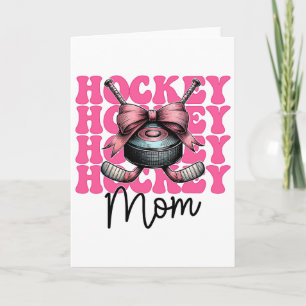 Cartão Mãe de Hockey Mãe de Hockey Dia das Mães Rosa Coqu