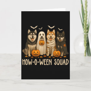 Cartão Mãe de Husky Fantasma de Halloween Amante de Husky