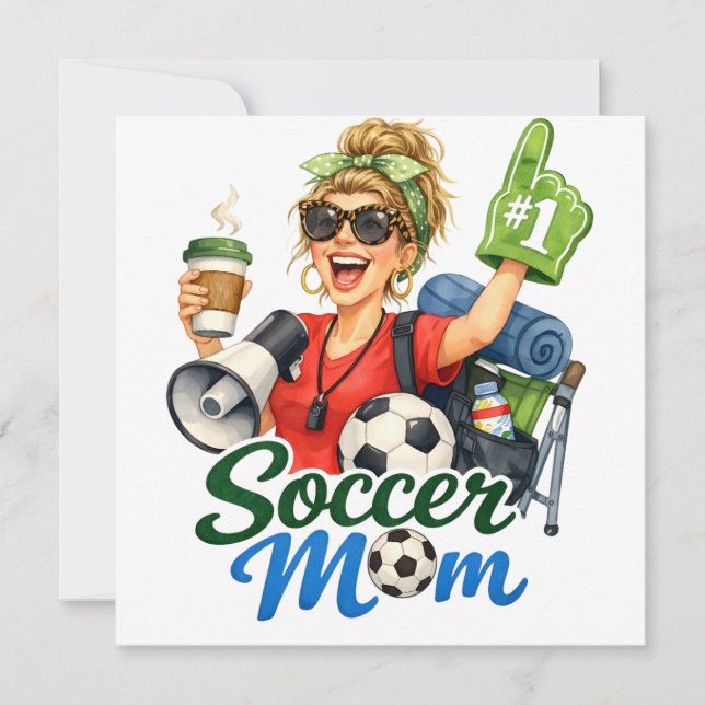 Cartão Mãe de jogador de futebol engraçada  (Frente)