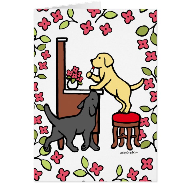 Cartão Mãe de laboratório amarelo e de laboratório preto (Frente)