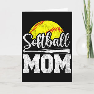 Cartão Mãe de Softbol Jogadora de Softbol Dia de Jogo Dia