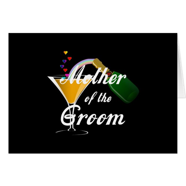 Cartão Mãe do brinde de Champagne do noivo (Frente horizontal)