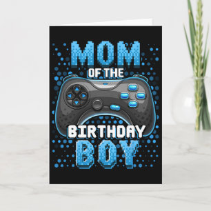 Cartão Mãe Do Menino De Aniversário Correspondendo Ao Vid