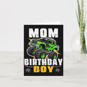 Cartão Mãe Do Menino Do Aniversário Caminhão Monstro Famí