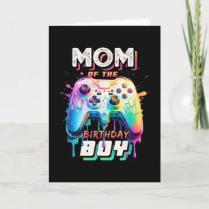 Cartão Mãe Do Menino Do Aniversário Jogo De Vídeo Corresp