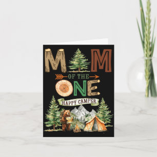 Cartão Mãe do único acampante feliz aniversário de 1 ano 