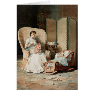 Cartão Mãe do Victorian do vintage, dia das mães da