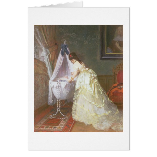 Cartão Mãe e bebê, 1869 (óleo no painel) (Frente)