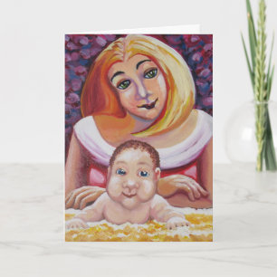 Cartão Mãe e bebê - Dia de as mães