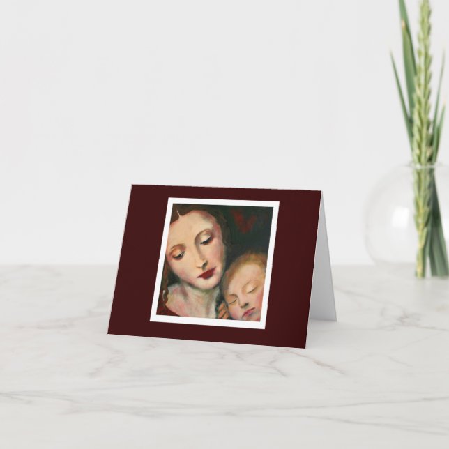 Cartão Mãe e criança Notecard (Frente)
