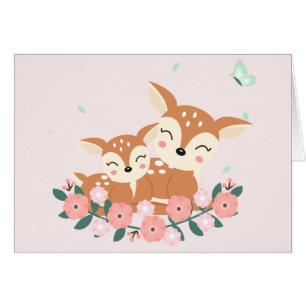 Cartão Mãe e Dia de as mães de veados