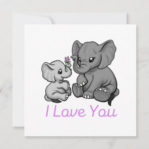Cartão "Mãe e Elefante para Bebês"