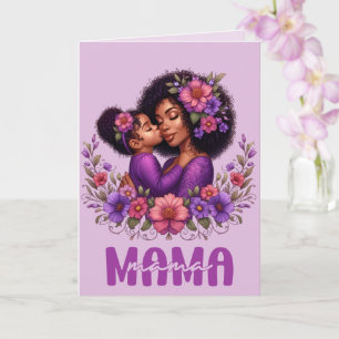 Cartão Mãe e Filha Afro-Americanas Dia das Mães
