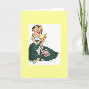 Cartão Mãe e Filha da Vintage