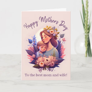 Cartão Mãe e Filho Feliz Dia das Mães