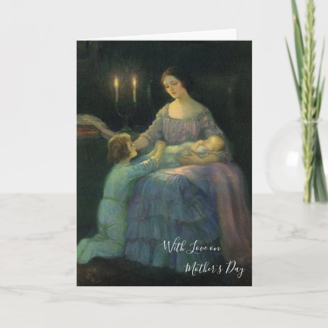 Cartão Mãe e Filhos Vintage (Frente)