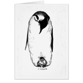 Cartão Mãe e pintinho do pinguim
