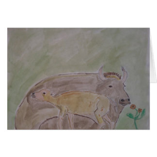 Cartão mãe e vitela do búfalo