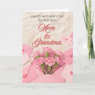 Cartão Mãe e Vovó Flores para o Dia das Mães