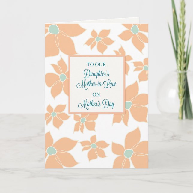 Cartão Mãe em Dia de as mães da Filha, Flores (Frente)
