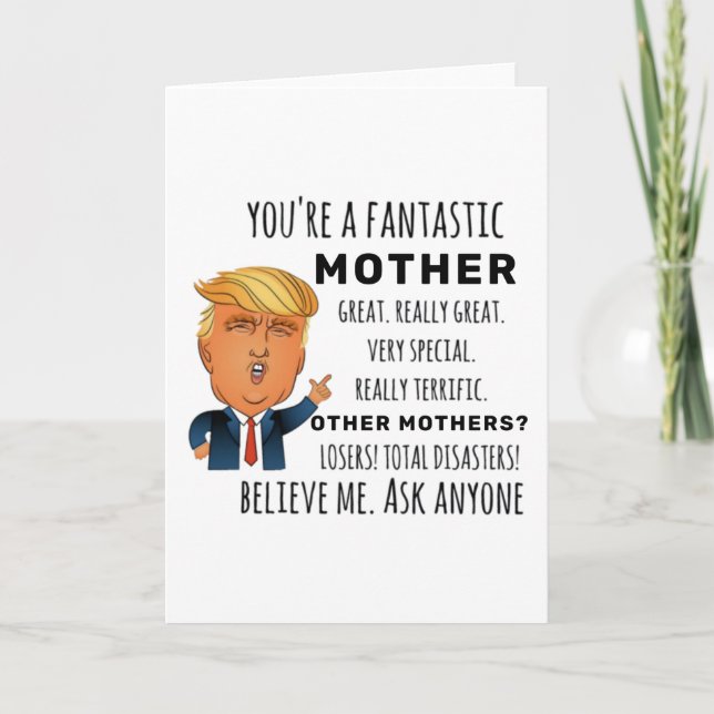 Cartão Mãe Engraçada Aniversário Melhor Presente (Frente)