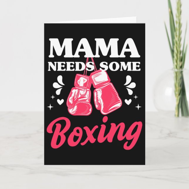 Cartão Mãe engraçada de kickboxing precisa de algum trein (Frente)