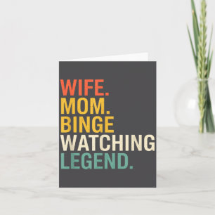 Cartão Mãe Esposa. Mãe. Lenda do Maratona de Séries, Fras