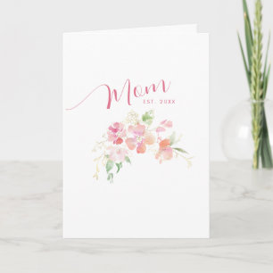 Cartão Mãe Estabelecida Rosa Floral Dia das Mães